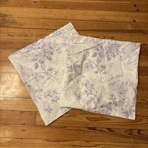 Cabbage & Roses King Pillowcase Purple Alderney Lilac Cotton Percale Set White